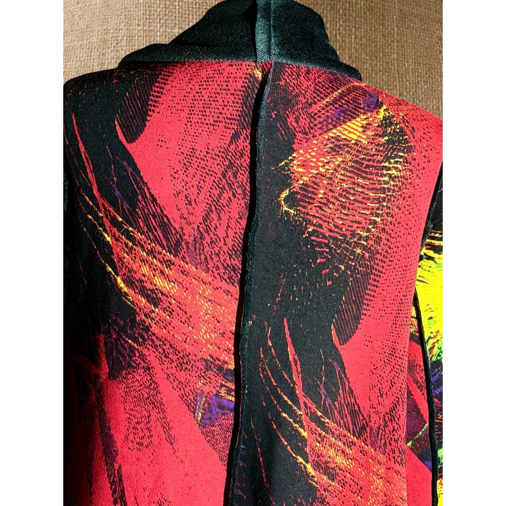 KAKTUS Womens XL NWT Abstract Waterfall Cardigan Art Wear Open Front Pockets - Picture 7 of 12